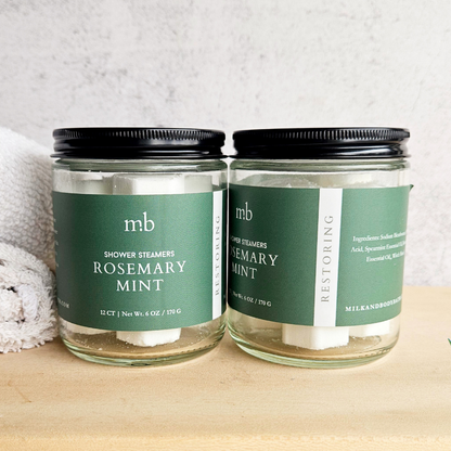 12ct Mini Shower Steamer Jars | Aromatherapy: Rosemary Mint