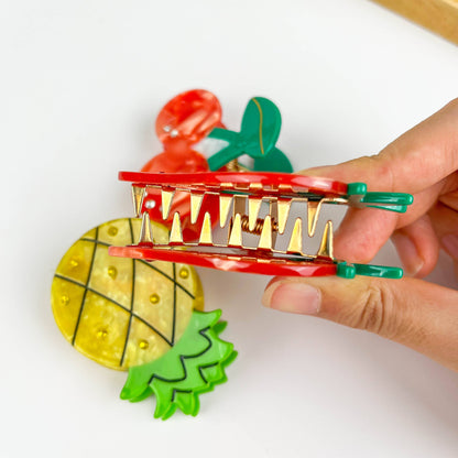 Strawberry Cherry Pineapple Hair Clip: Pineapple