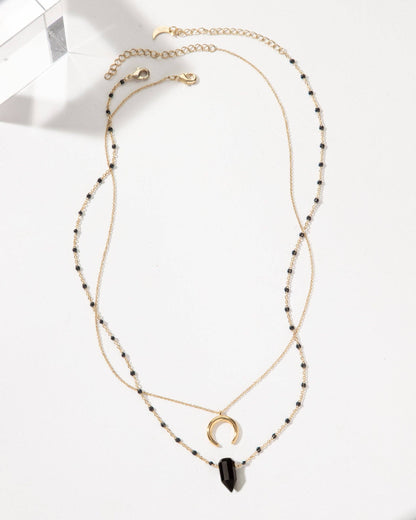 Dark Moon Onyx Necklace Set - Black Onyx