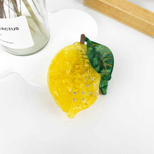Lemon Fruit  Hair Clip : Yellow