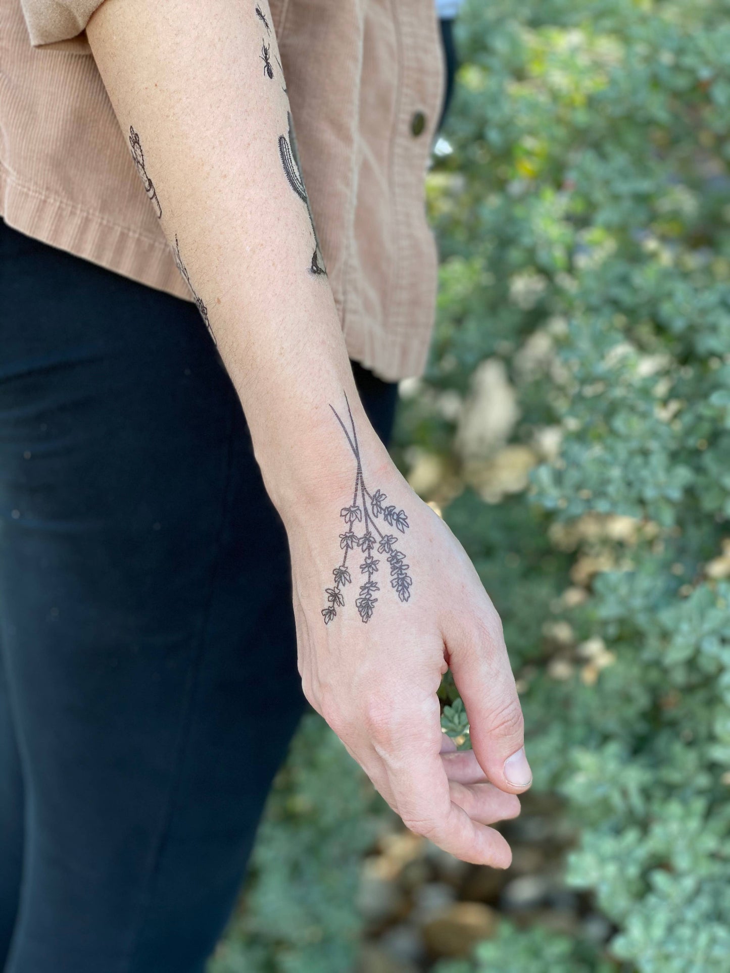 Lavender Twigs Temporary Tattoo: 1-Pack