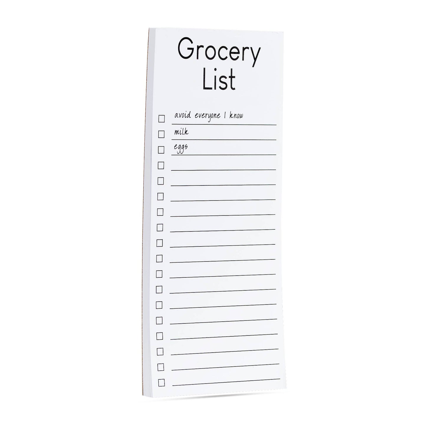 Grocery List | avoid everyone I know, milk, eggs list pad