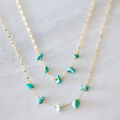 Nugget Necklace - Amazonite, Turquoise: Turquoise