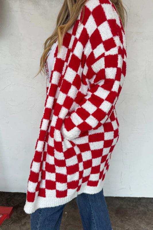 Red Check Cloud Cardigan