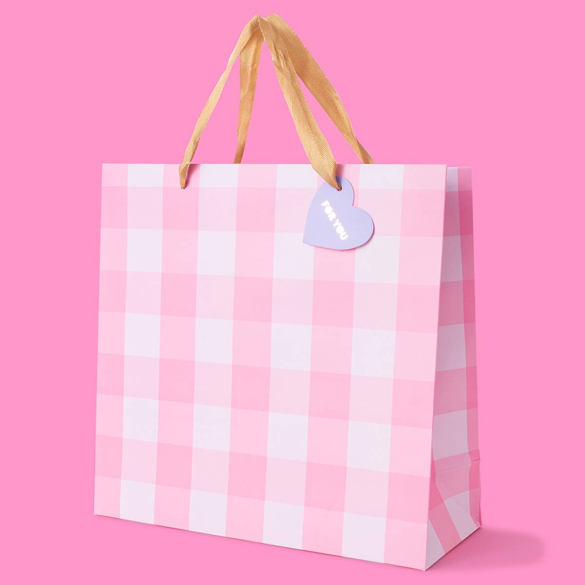 Gift Bags - Pink Gingham: Large