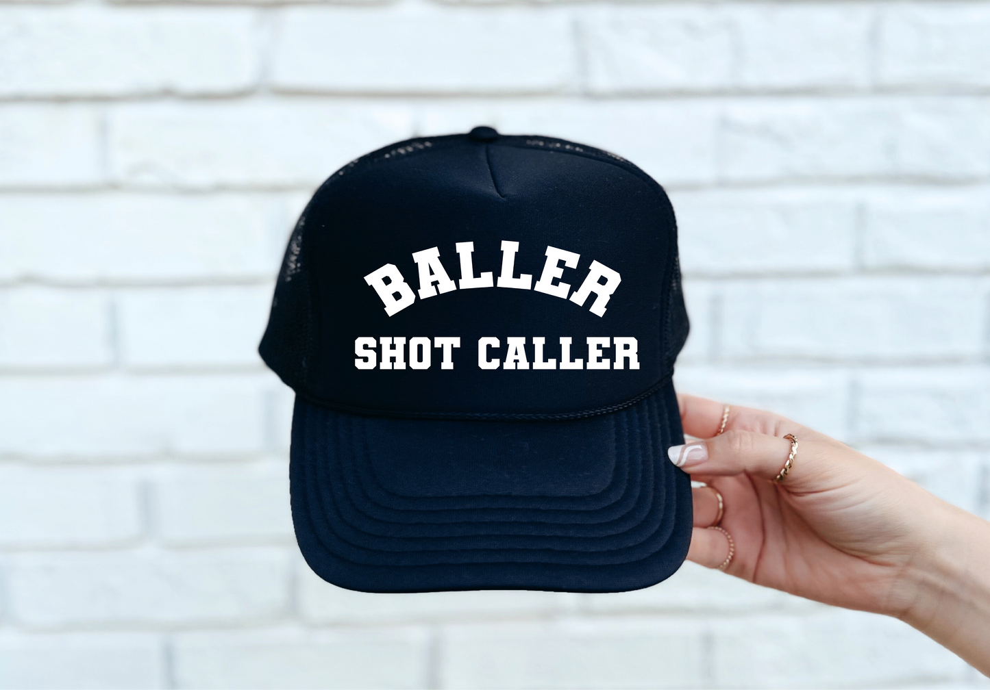 Shot Caller Printed Black Trucker Hat
