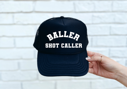 Shot Caller Printed Black Trucker Hat