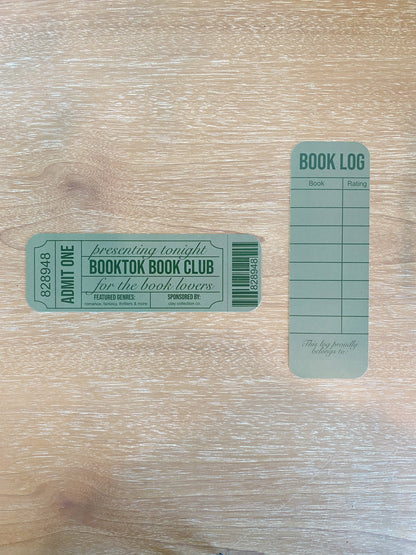 Booktok Book Club Ticket Bookmark 