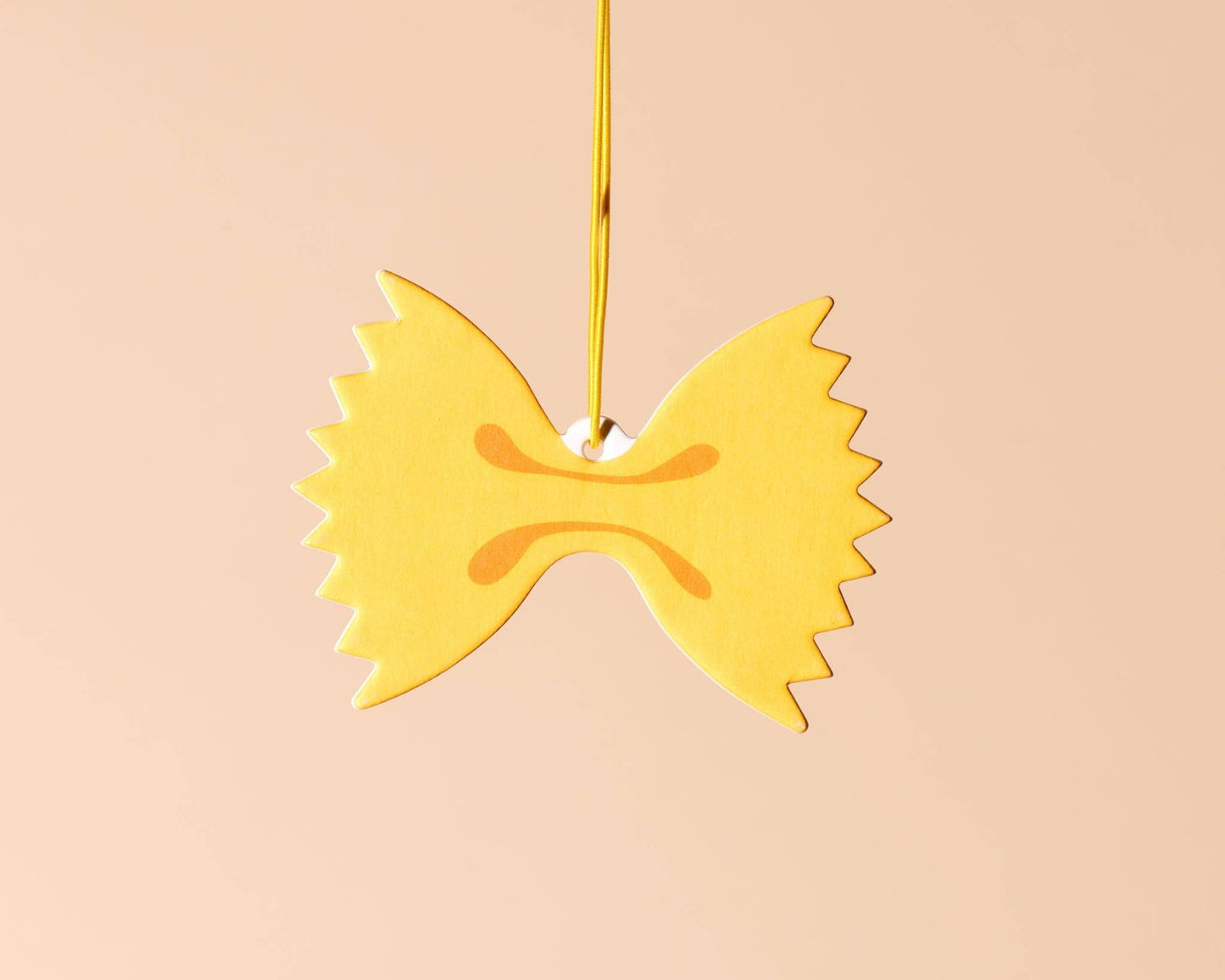 Farfalle Bowtie Pasta Hanging Air Freshener - Lemon Scent -