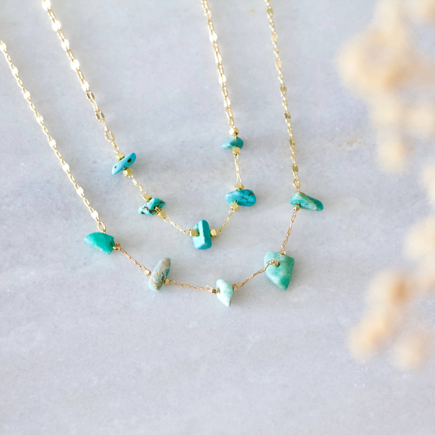 Nugget Necklace - Amazonite, Turquoise: Turquoise