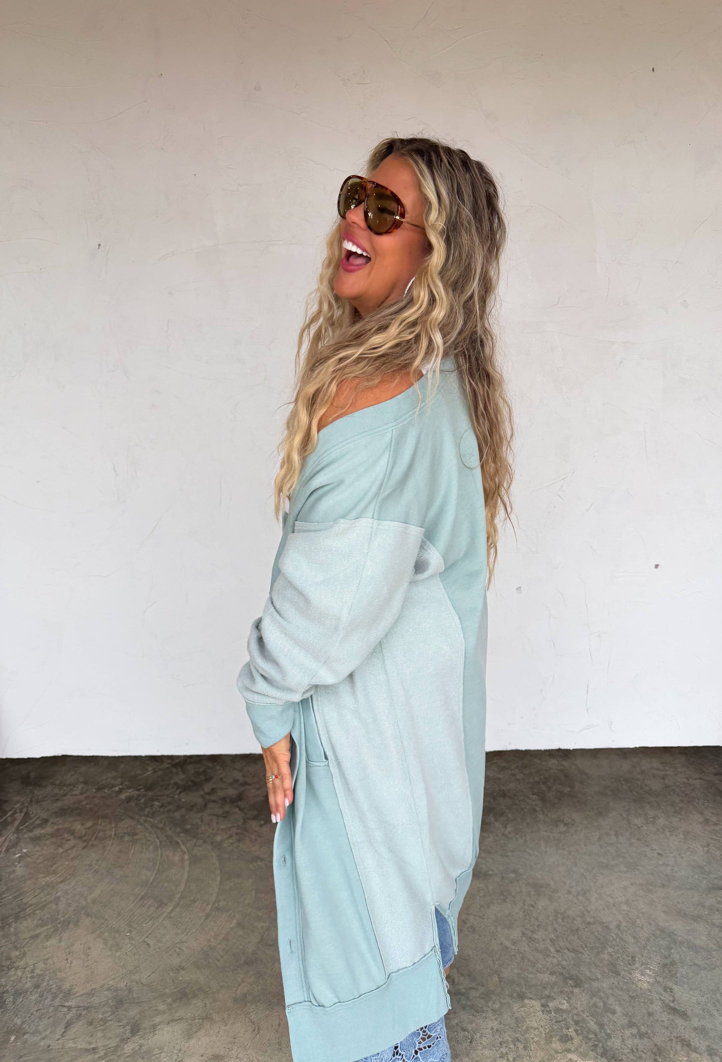 SPRING DESI SWEATSHIRT CARDIGAN: YELLOW