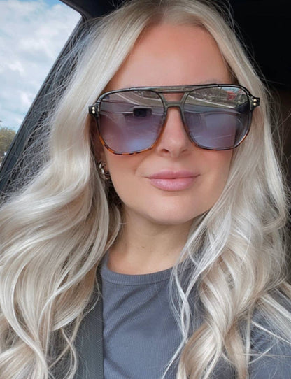 Skye - Unisex Oversized Aviator : Amber