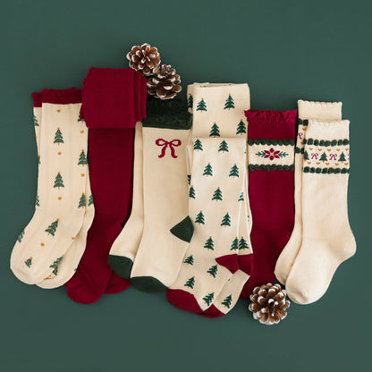 Tree Farm Scalloped Knee Socks: 1.5-3 YEARS