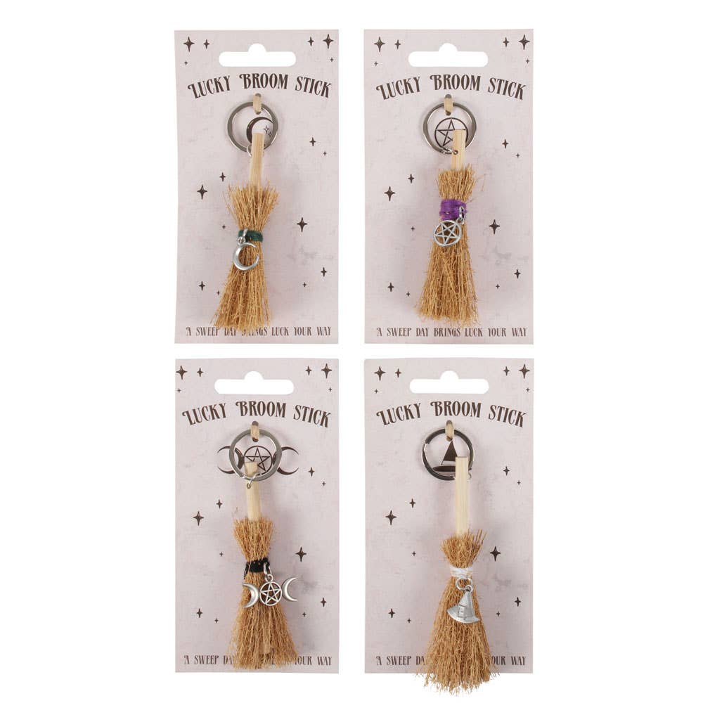 Lucky Halloween Broomstick Keyring