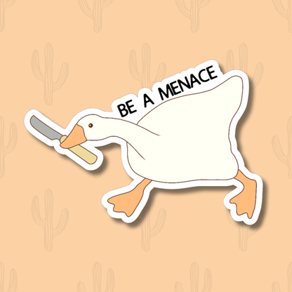 Funny Goose Sticker, Cute Animal Sticker, Menace Sticker: Unpackaged