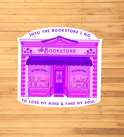 Into The Bookstore I Go Sticker