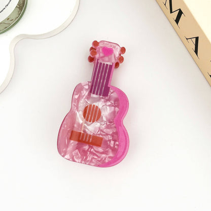 Pink Guitar Hair Clip