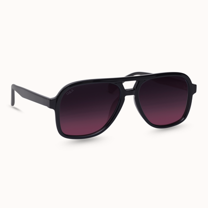 Cruz - Unisex Aviator Sunglasses – Polarized Hair-Friendly: Matte Black