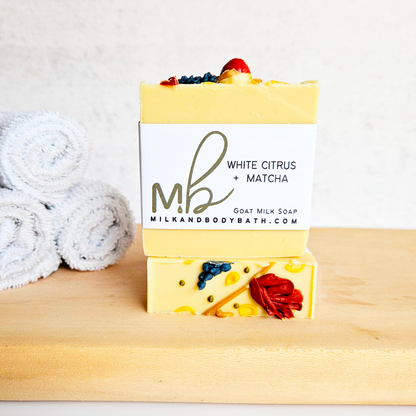 White Citrus + Matcha Goat Milk Soap