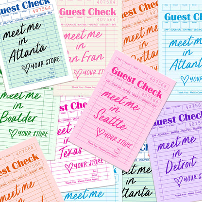 Guest Check Sticker Decal, Custom Sticker: Purple