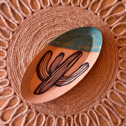 Cacti Oval Trinket Dishes: Prickly Pear/White