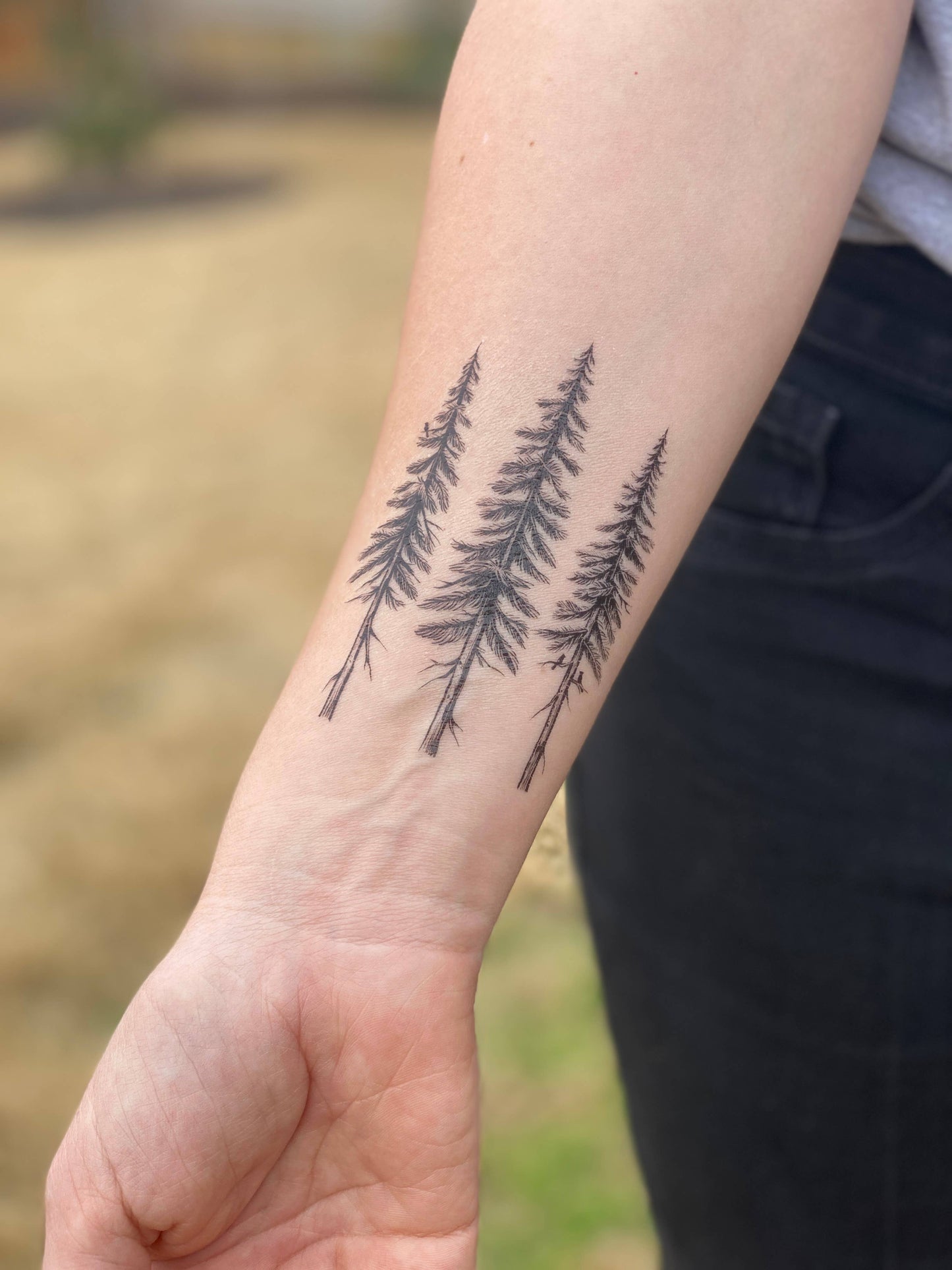 Pine Trees Temporary Tattoo: 1-Pack