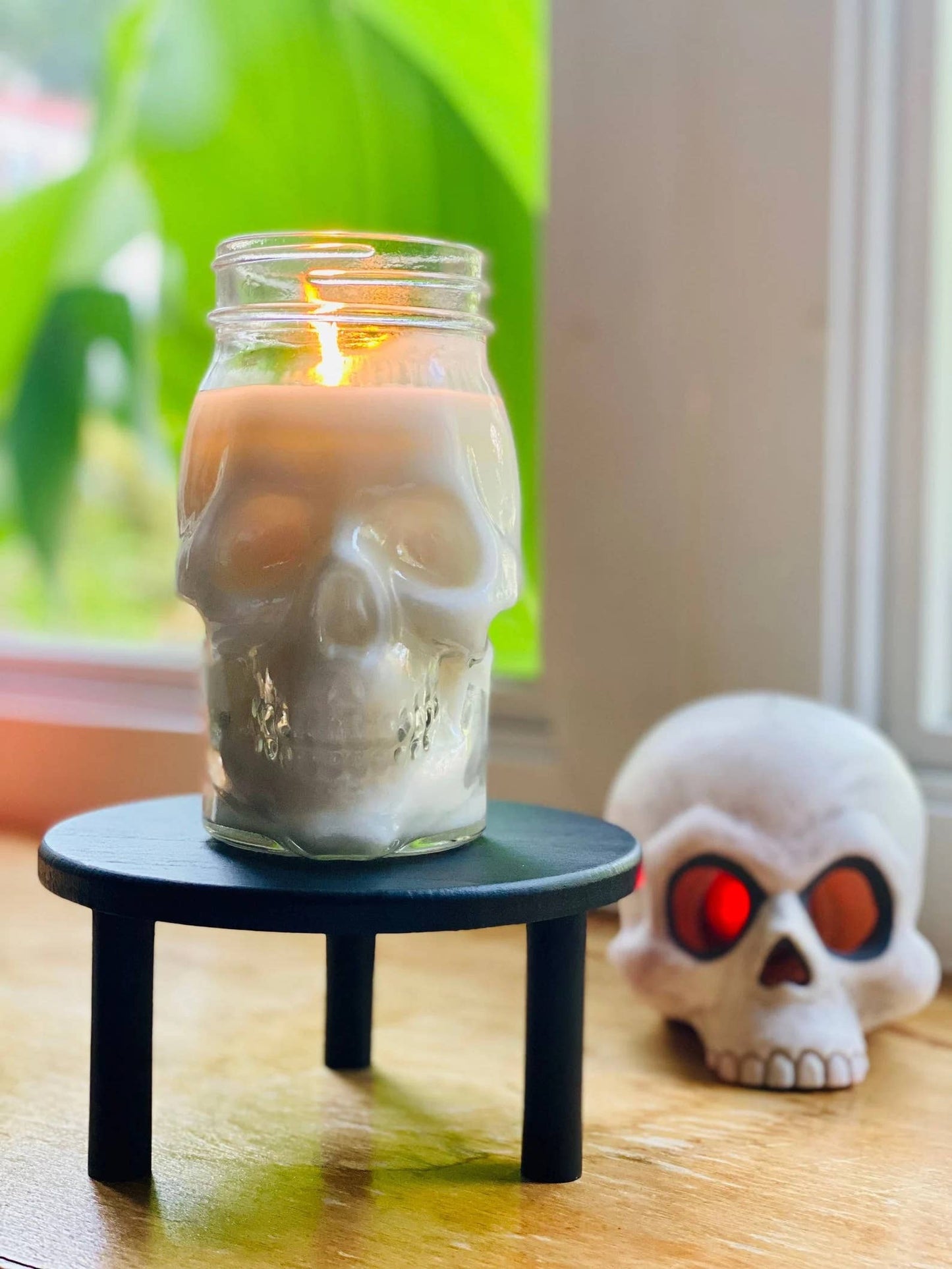 Skull Mason Jar Soy Candle - Fall Candles - Halloween Decor: Ghost Stories