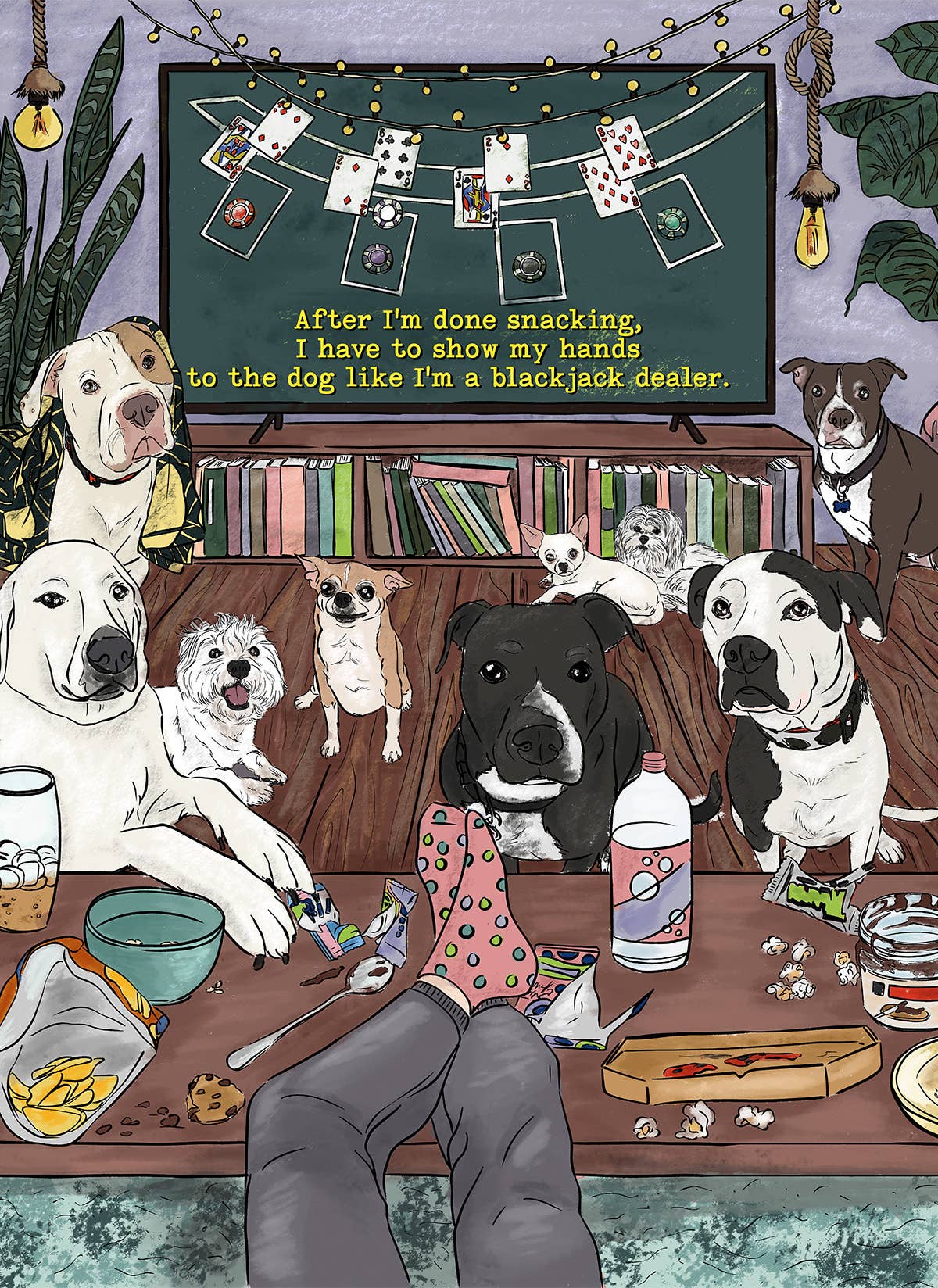 After I'm done snacking | blackjack dealer | jigsaw puzzles