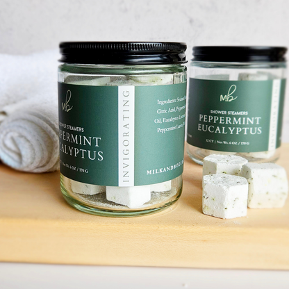12ct Mini Shower Steamer Jars | Aromatherapy: Rosemary Mint