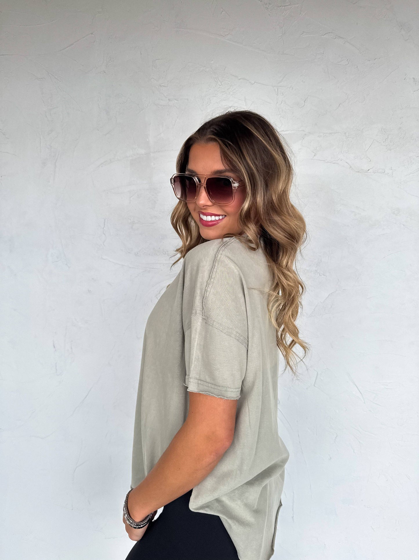 JOEY WASHED COTTON BOYFRIEND TEE RUST