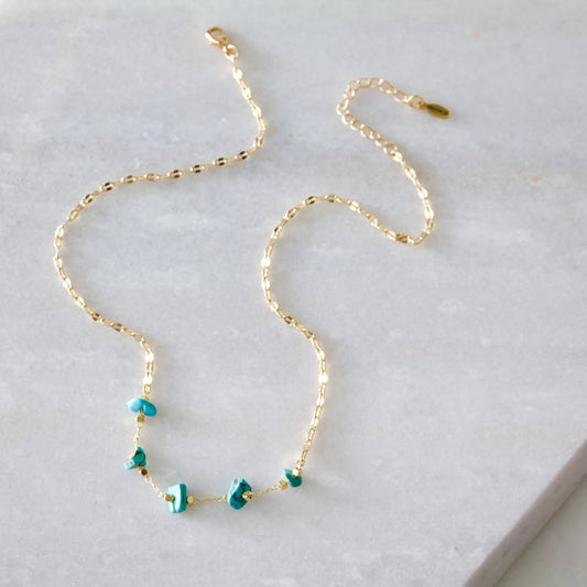 Nugget Necklace - Amazonite, Turquoise: Turquoise