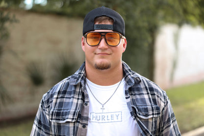 Skye - Unisex Oversized Aviator : Amber