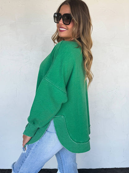 JOSS WASHED SWEATSHIRT: MOCHA