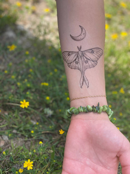 Luna Moth Temporary Tattoo: 1-Pack