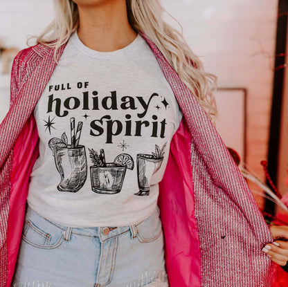 Full of Holiday Spirit WHITE Christmas Shirt: Medium