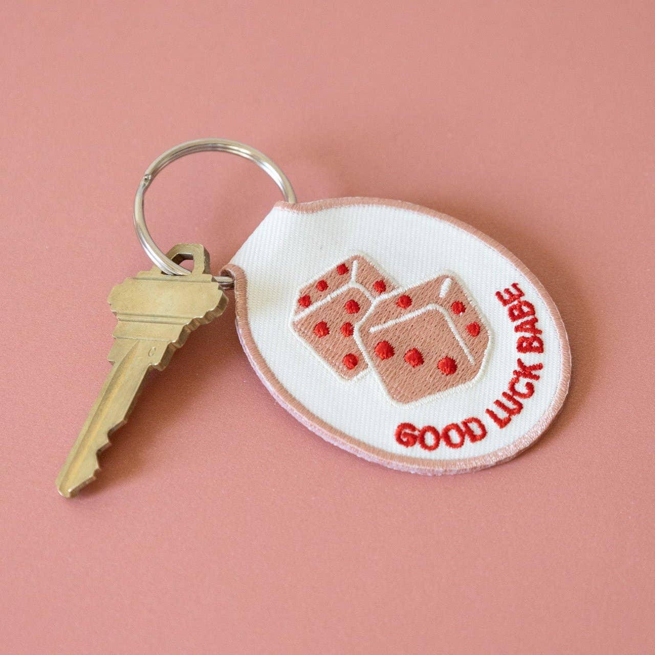 Dice (Good Luck Babe) Embroidered Keychain