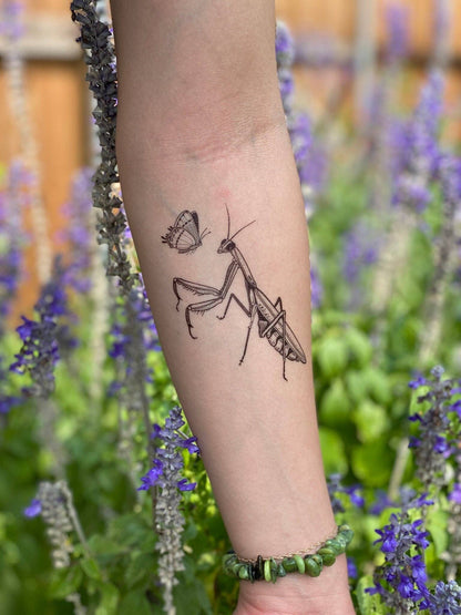 Praying Mantis Temporary Tattoo: 1 Pack