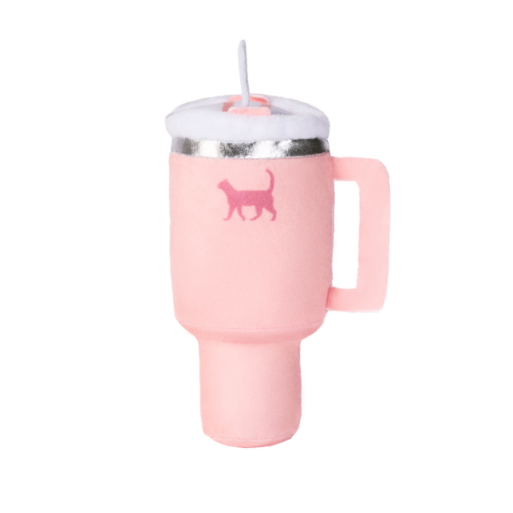 Kitty Cup Cat Tumbler Toy with Catnip & Crinkle Paper: Peach Pink Dust