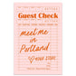 Guest Check Sticker Decal, Custom Sticker: Purple