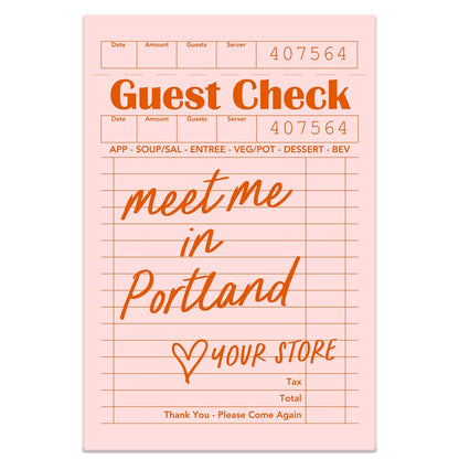 Guest Check Sticker Decal, Custom Sticker: Purple