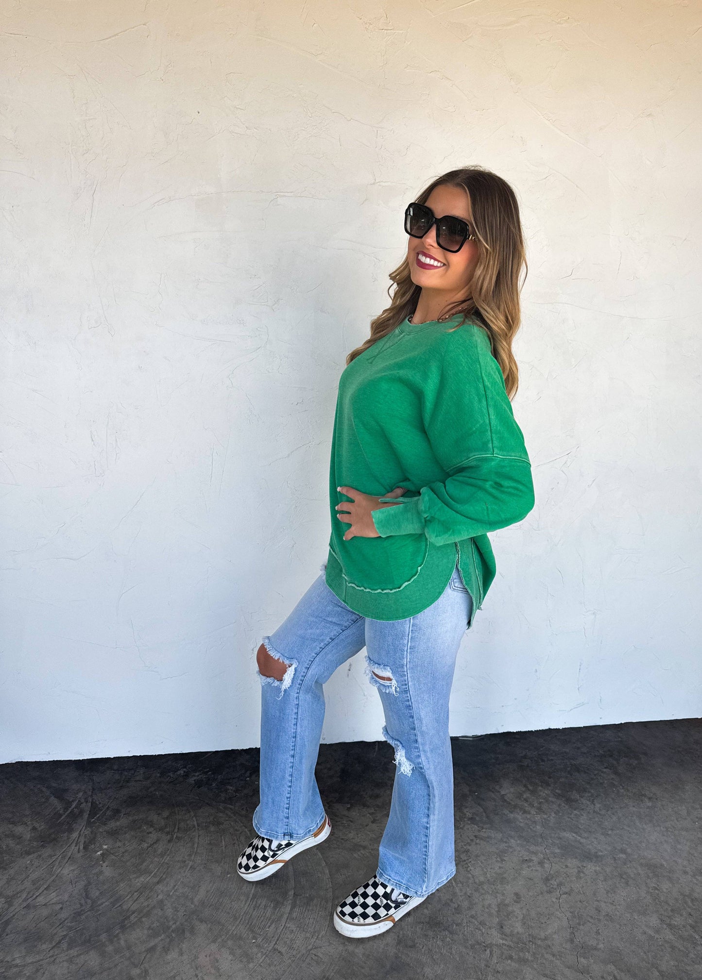 JOSS WASHED SWEATSHIRT: MOCHA