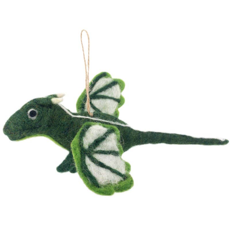 Felt Ornament - Flying Dragon: Green