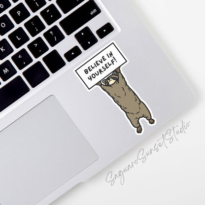 Funny Raccoon Sticker, Cute Animal Sticker, Motivational: Unpackaged