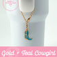 Gold + Teal Cowgirl Boot Charm