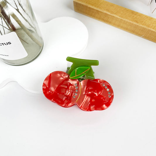 Cherry Fruit  Hair Clip : Red