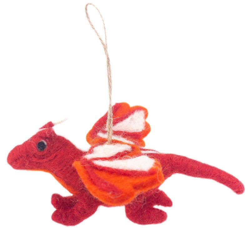 Felt Ornament - Flying Dragon: Green