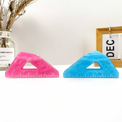 Triangle Ruler Hair Claw Clip: Pink