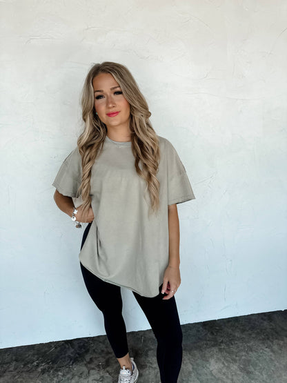 JOEY WASHED COTTON BOYFRIEND TEE RUST