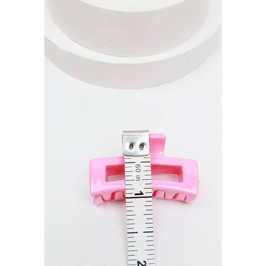 3-Pcs Mini Rectangle Hair Claw Set: MIX COLOR / ONE