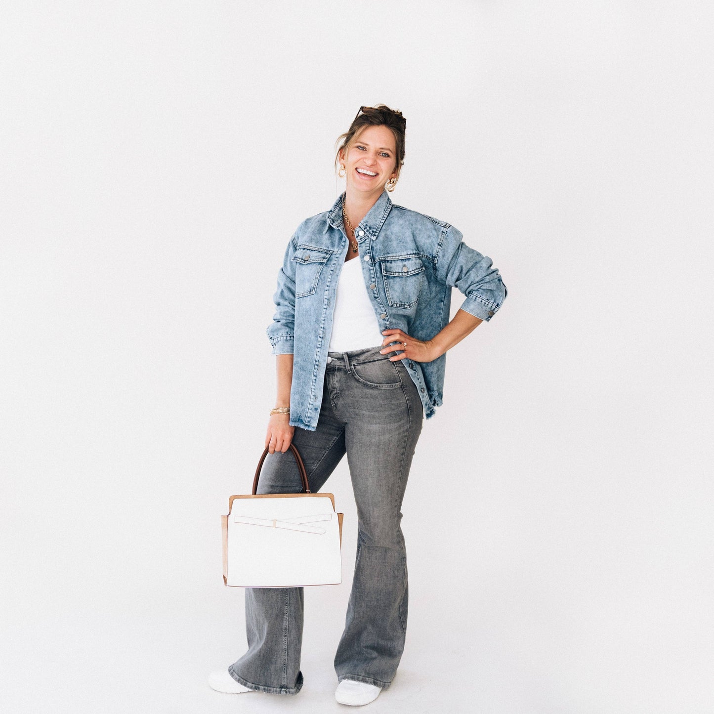 Blue Raw Hem Denim Jean Jacket- Adult